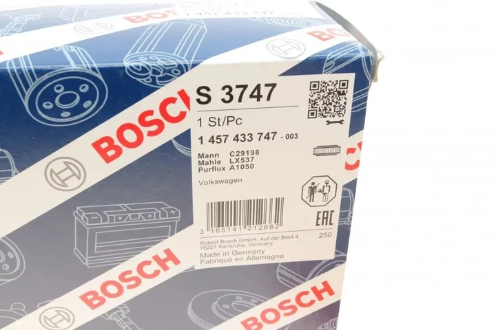 Фільтр повітряний VW T4 2.0-2.8 i/1.9-2.5 D 96-03 BOSCH 1 457 433 747 - изображение 6