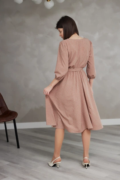 Сукня жіноча Estilo класична софт бежевий 01-178 46р - Фото 3 Сукня жіноча Estilo класична софт бежевий 01-178 46р - изображение 3