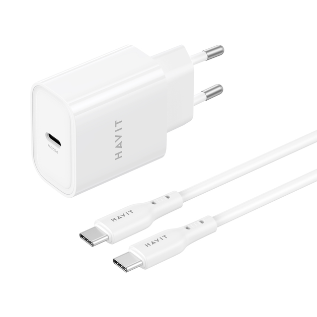Зарядний пристрій HAVIT ST934 20W USB-C з кабелем USB-C-USB-C - изображение 2