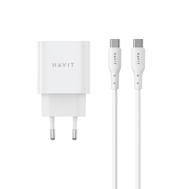 Зарядний пристрій HAVIT ST934 20W USB-C з кабелем USB-C-USB-C - изображение 3