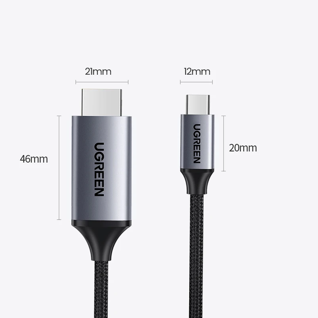 Кабель UGREEN MM142 USB-C to HDMI 4K/60Hz 1м - зображення 8