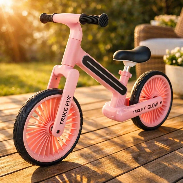 Rowerek biegowy KIK Trike Fix Glow LED Różowy (5903039770768) - obraz 9