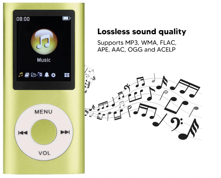 MP3-плеер стильный портативный с lossless звуком, LCD 1.8", FM-радио, запись голоса, видео, фото, E-book, зеленый - изображение 6