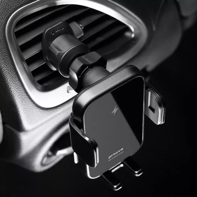 Автомобильный держатель с беспроводным ЗП Proove Triple Clamp 15W black - изображение 3