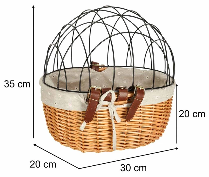Kosz rowerowy Ikonka wiklinowy z metalową kratką transporter dla kota lub psa KX3947 (5903039748187) - obraz 7