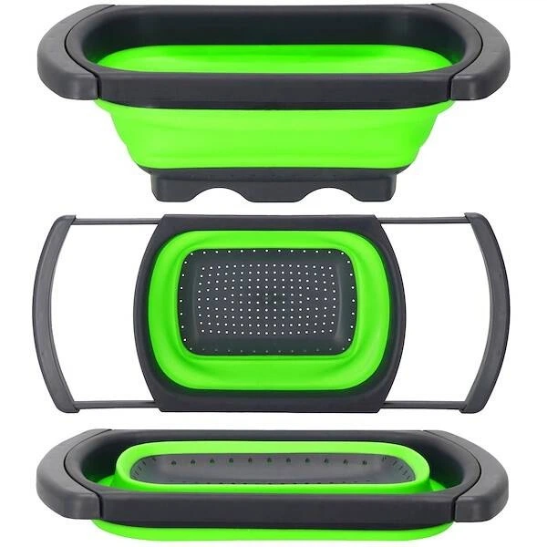 Складаний друшляк Springos силіконовий зелено-сірий (5907719459219) - зображення 2