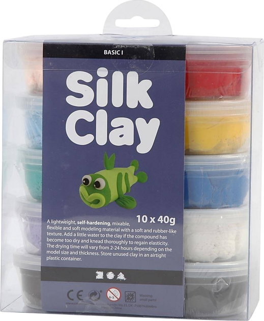 Masa plastyczna Creativ Company Silk Clay Basic Colours 10 tubek (5707167699935) - obraz 2