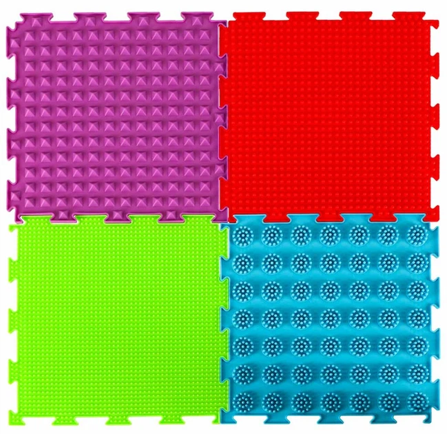Mata puzzle Ikonka Montessori do masażu stóp 8 elementów Kolorowa (KX3171) (5903039765702) - obraz 7