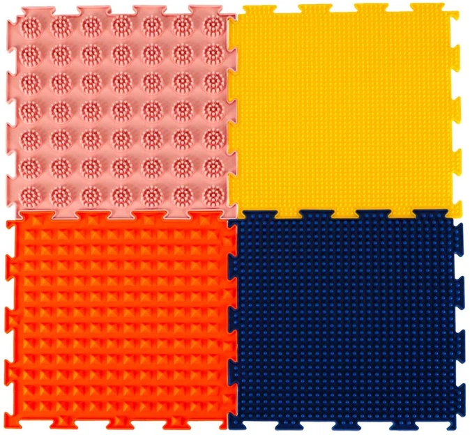 Mata puzzle Ikonka Montessori do masażu stóp 8 elementów Kolorowa (KX3171) (5903039765702) - obraz 8