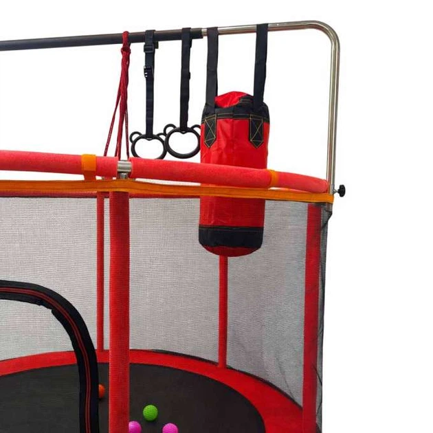 Садовий батут Kik 155 см для дітей з аксесуарами Червоний KX3262 (5903039763388) - зображення 4