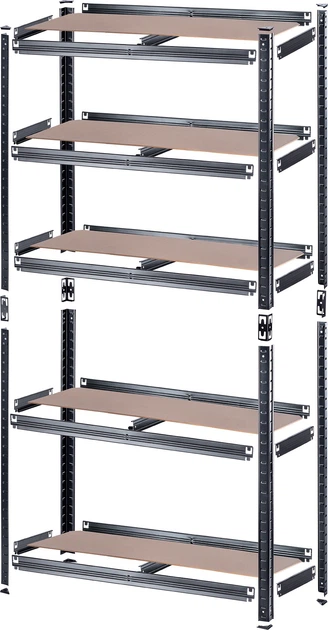Regał metalowy Kadax Gien 5-poziomowy  875 kg Czarny K9112 (5903699484654) - obraz 3