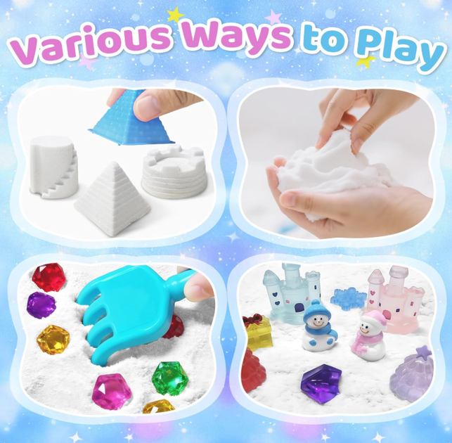 Детский сенсорный набор для игры с песком Aocii, зимняя сказка, ролевая игра, игровой песочный набор для мальчиков и девочек - изображение 4