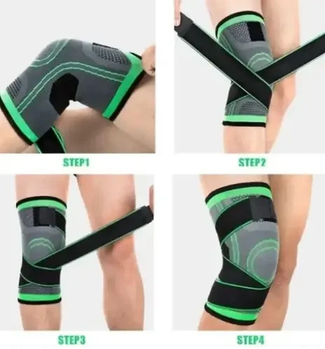 Бандаж для колінного суглоба No Brand Knee Support XXL Сіро-зелений (14980-hbr) - Фото 6 Бандаж для колінного суглоба No Brand Knee Support XXL Сіро-зелений (14980-hbr) - изображение 6
