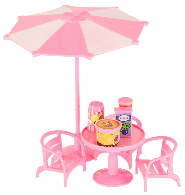 Ігровий набір Ikonka Автомобіль-морозивниця Магазин морозива Кемпер з розкладним столиком і стільцями 30 елементів (KX3037) (5903039767713) - зображення 6