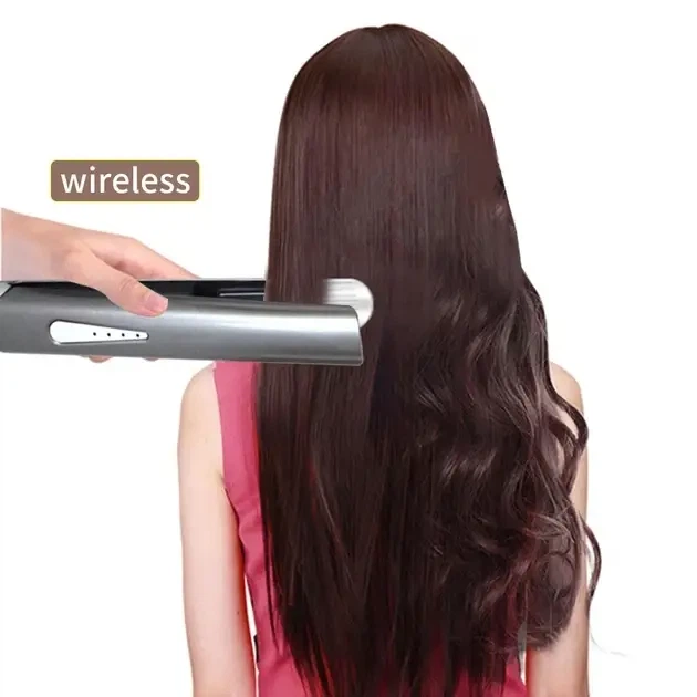 Бездротовий акумуляторний випрямляч для волосся Cordless Hair Straightener з дисплеєм, утюжок-плойка 2в1, USB Type-C - зображення 3