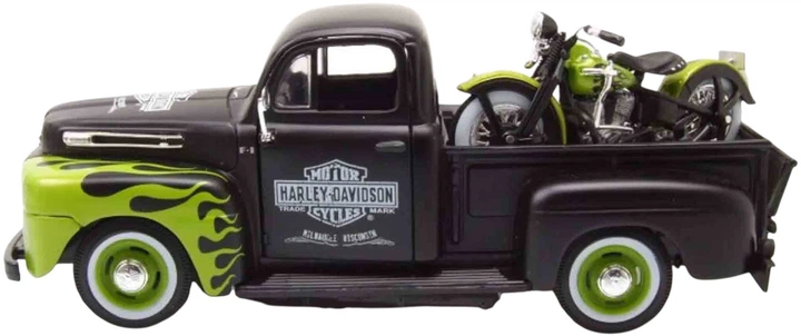 Набір моделей Maisto Ford F-1 і мотоцикл Harley-Davidson FL Panhead 1948 1:24 Чорно-зелений MST32171 (090159321712) - зображення 3