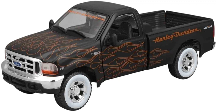 Набір моделей Maisto Ford F-350 Super Duty Pickup 1999 і мотоцикл Harley Davidson FXSTB Night Train 2002 1:24 Чорний MST32181 (090159321811) - зображення 4