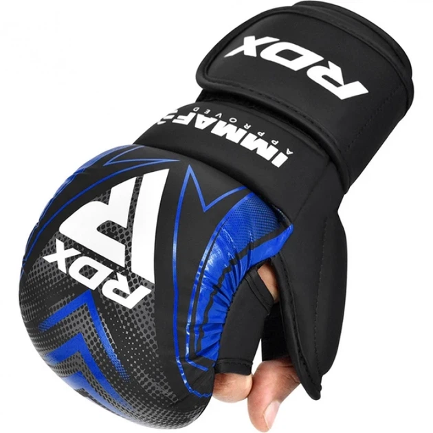 Рукавички Для MMA RDX IMMAF Approved Shooter Grappling Gloves Чорно-Синій L (GSR-IMF-1U-L) - Фото 2 Рукавички Для MMA RDX IMMAF Approved Shooter Grappling Gloves Чорно-Синій L (GSR-IMF-1U-L) - изображение 2