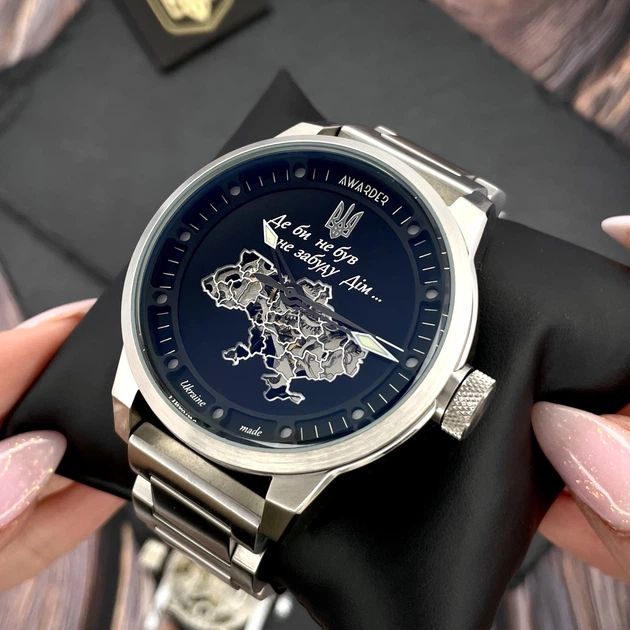 Годинник наручний Awarder 058 Де би не був Silver-Black Steel - изображение 6