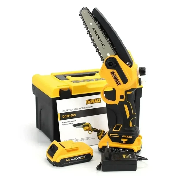Аккумуляторная цепная пила для обрезки веток DeWalt (ДеУолт) DCM160N в пластиковом кейсе - изображение 2