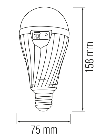 Лампа Аккумуляторная "DURALITE-12" 12W 6400K, E27 - изображение 2