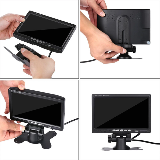 Автомобильный монитор 7" для камеры заднего вида цветной TFT LCD HD 1024х600, AV, VGA, HDMI поддержка 2 камер (4884TFT) - изображение 7
