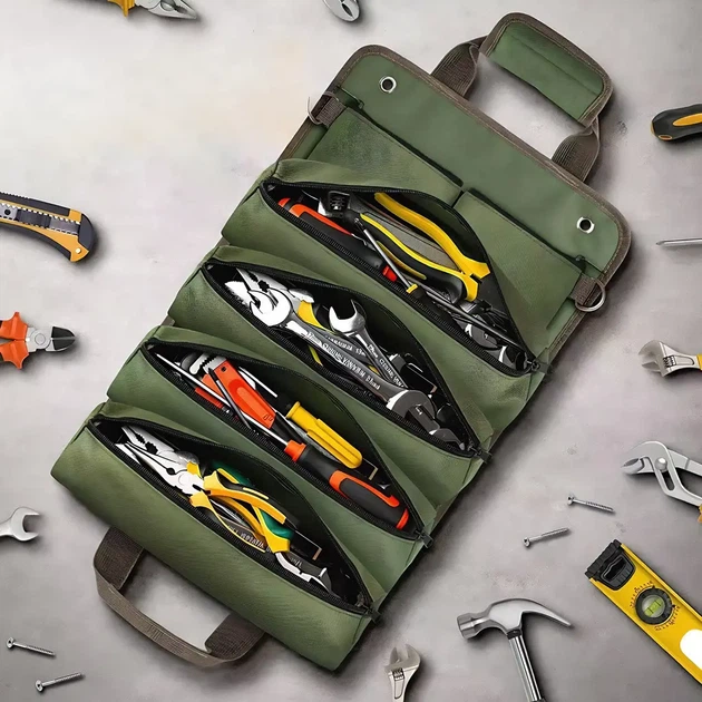 Сумка для инструмента в авто органайзер для инструмента tool roll Bag Oxford 600D водонепроницаемая автомобильная на пояс - изображение 3