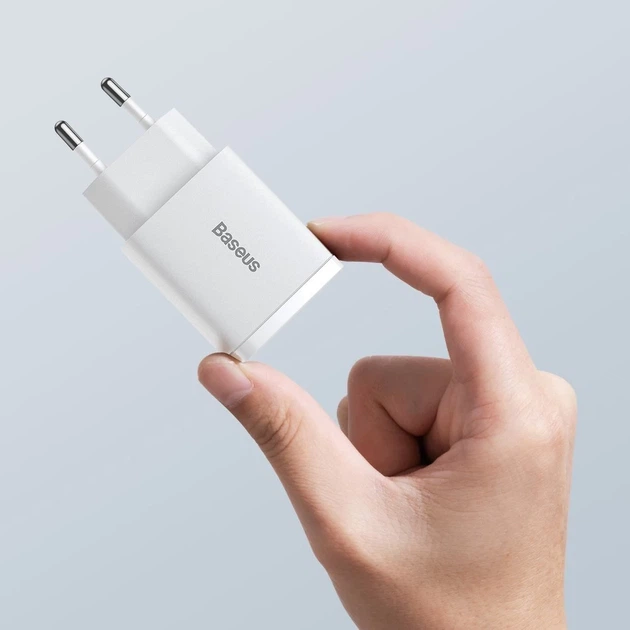 Сетевое зарядное устройство Baseus Compact QC 20W USB-C | USB-A White (CCXJ-B02) - изображение 7