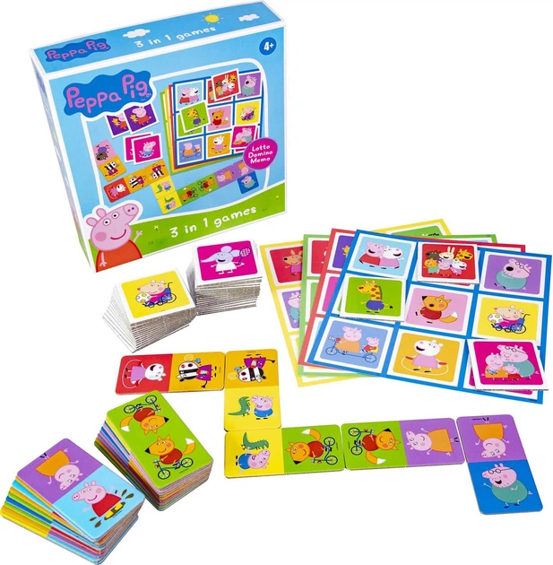 Настільна гра Select Peppa Pig 3 в 1 (6416739604800) - зображення 4