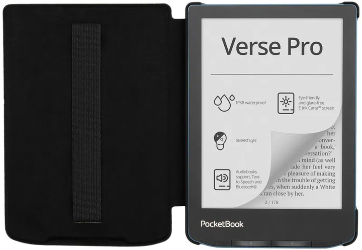 Чехол для электронной книги PocketBook 6″ 619/629/634 Shell-Strap series черный (SH-ST-634-BK-WW) - изображение 4