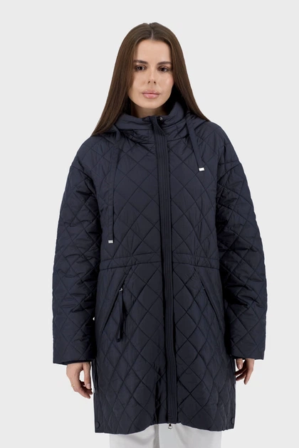 Жіноча стьобана куртка casual з капюшоном, синтепон, осінь-весна Snow Owl (чорний, 3XL), 117083, 116982 - изображение 2