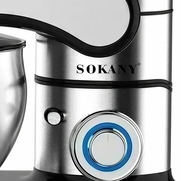Планетарний міксер SOKANY 2000 Вт 8.5л 6 режимів нержавіюча сталь для замісу тіста - зображення 3