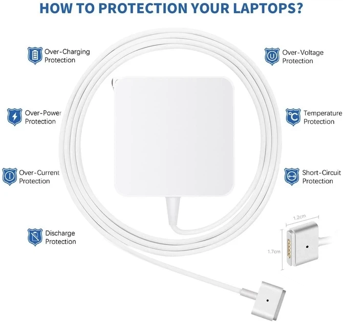 Сетевое зарядное устройство 60Вт MagSafe 2 для Macbook белый ABS пластик и поликарбонат - Фото 8 Сетевое зарядное устройство 60Вт MagSafe 2 для Macbook белый ABS пластик и поликарбонат - изображение 8