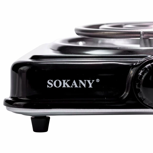 Настільна електрична плита 1000 Вт 20x20см чорна SOKANY SK-5111 для дому дачі подорожей - зображення 5