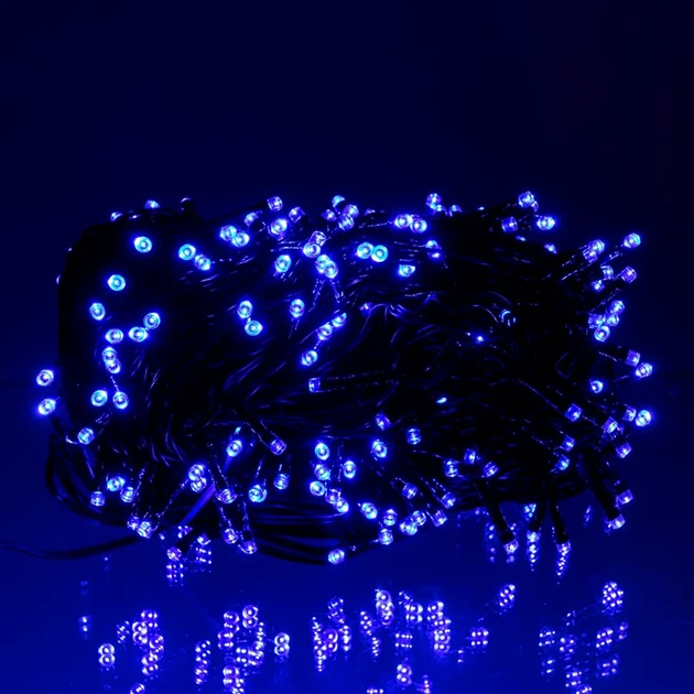Гірлянда вулична 30 м 300 LED із сонячною батареєю чорний провід для декору приміщень та вулиці - Фото 2 Гірлянда вулична 30 м 300 LED із сонячною батареєю чорний провід для декору приміщень та вулиці - зображення 2