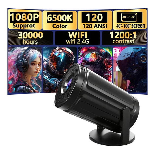 Проектор FIRE 408 HD 120ANSI 1280x720 Wi-Fi Bluetooth белый для домашнего кинотеатра диагональ 20-100 дюймов - изображение 5