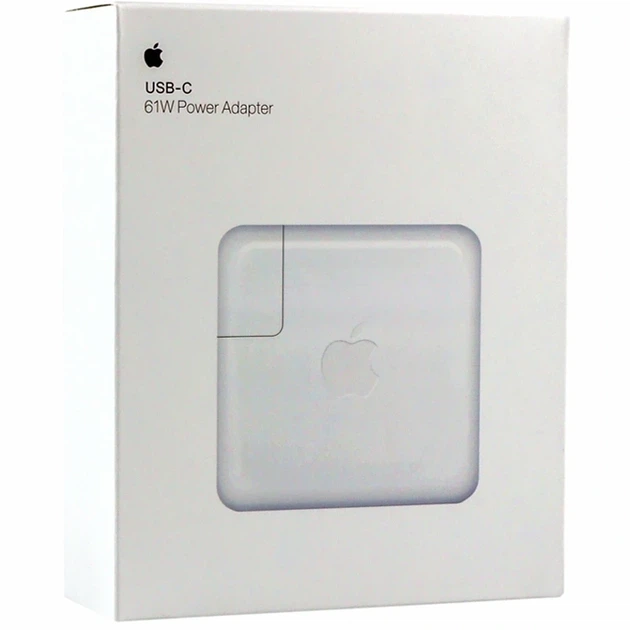Мережевий зарядний пристрій 61W USB-C для MacBook та iPad білий ABS пластик 100-240V - зображення 2