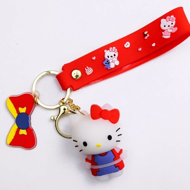 Дитячий брелок Hello Kitty силікон 4x6см для ключів сумки рюкзака рандомний колір - Фото 8 Дитячий брелок Hello Kitty силікон 4x6см для ключів сумки рюкзака рандомний колір - зображення 8