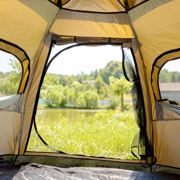 Автоматичний намет 3 місний 240×210×130см з тентом кемпінговий Camping Lugi колір Хакі - зображення 8