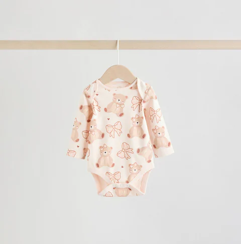 Боди детские No Brand 74-80 см 5 шт Розовый (2827136049) - изображение 4