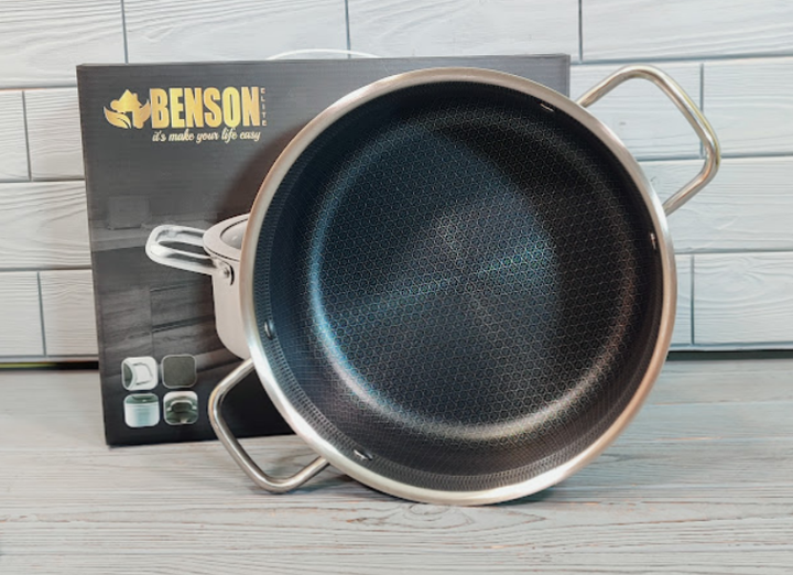 Каструля з кришкою Benson BN-437 4.7л 24см з нержавіючої сталі - Фото 5 Каструля з кришкою Benson BN-437 4.7л 24см з нержавіючої сталі - зображення 5