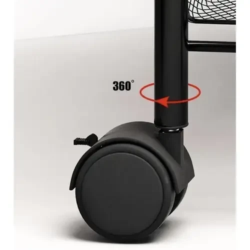 Кухонный стеллаж на колесах с тремя полками Ruhhy 24749 Black - изображение 4