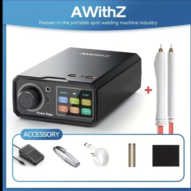 Апарат точкового зварювання для акумуляторів AWITHZ UK3 10000мА·год 18650 подвійний імпульс 0,05–0,4мм 13860Вт - зображення 9