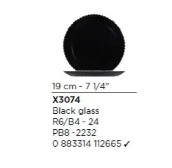 Чёрная десертная тарелка Luminarc Bloom Black из стеклокерамики 190 мм (X3074) - изображение 2