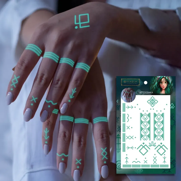 Тату временное в наборе Мавка. Руны неоновые Tattooshka LM-04 Разноцветный shop (4825800011058) - изображение 3