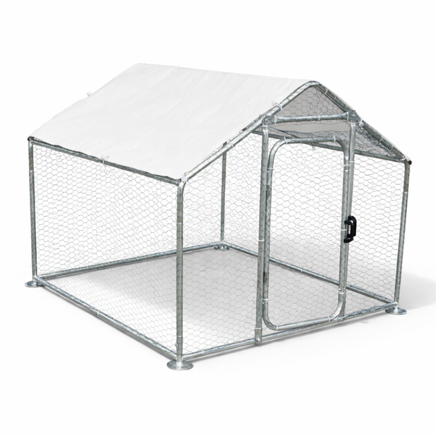 Пташиний вольєр курник для курей качок гусей індичок 140x120x120 см Helper HP - 1083 сітчастий захист від хижаків садовий домашній вольєр для птиці безпечний комфортний парник для птахів компактний стійкий - зображення 2