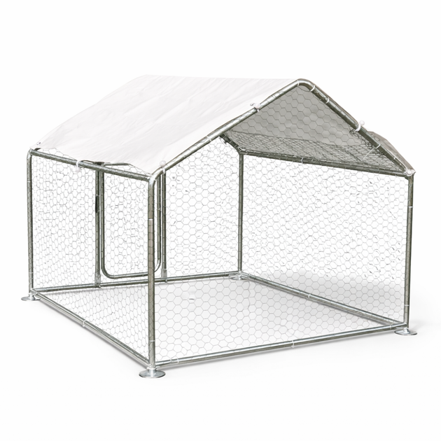 Пташиний вольєр курник для курей качок гусей індичок 140x120x120 см Helper HP - 1083 сітчастий захист від хижаків садовий домашній вольєр для птиці безпечний комфортний парник для птахів компактний стійкий - зображення 3