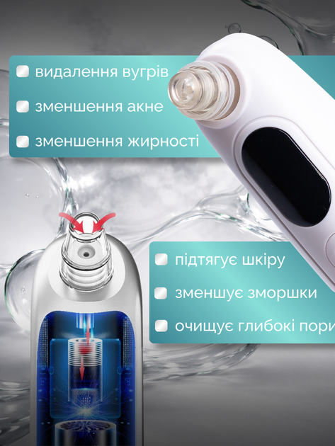Вакуумный очиститель пор лица аппарат для чистки черных точек акне комедонов угрей ухода за кожей удаления загрязнений себума экстрактор комедоэкстрактор косметологический 3 насадки портативный прибор USB LED индикатор зарядки Hechpro АН319SK белый - Фото 3 Вакуумный очиститель пор лица аппарат для чистки черных точек акне комедонов угрей ухода за кожей удаления загрязнений себума экстрактор комедоэкстрактор косметологический 3 насадки портативный прибор USB LED индикатор зарядки Hechpro АН319SK белый - изображение 3