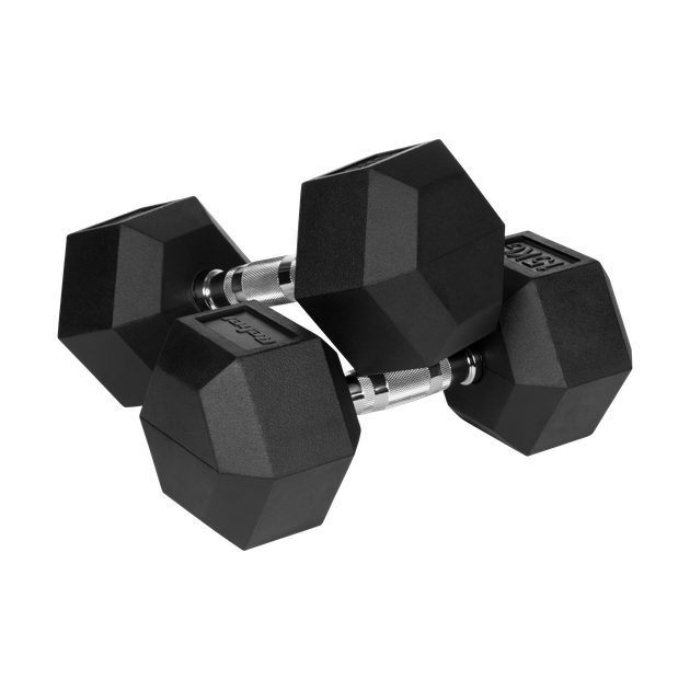 Гантелі чавунні прогумовані HEX 2х15 кг Rebel Active RBA-2325-15 - изображение 2