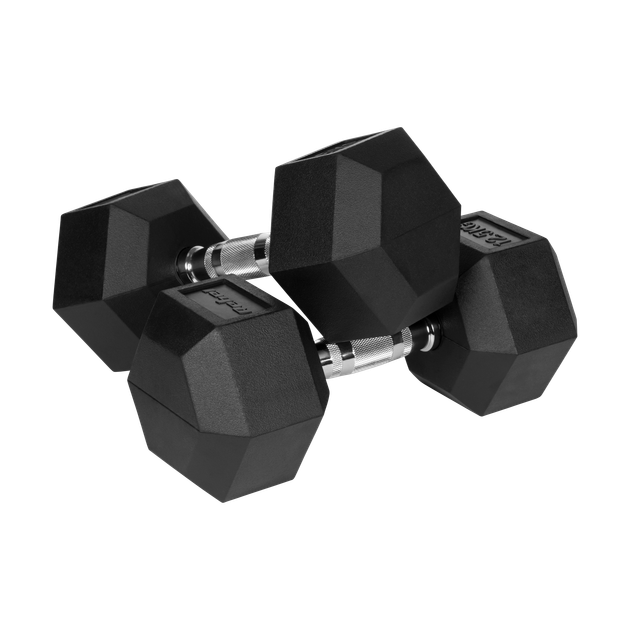 Гантелі чавунні прогумовані HEX 2х12,5 кг Rebel Active RBA-2325-12.5 - изображение 2